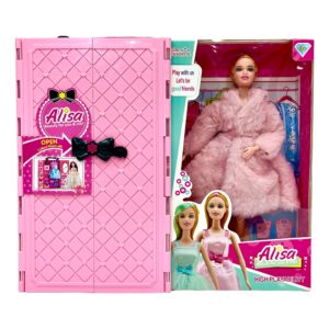 دمية مع خزانة ملابس