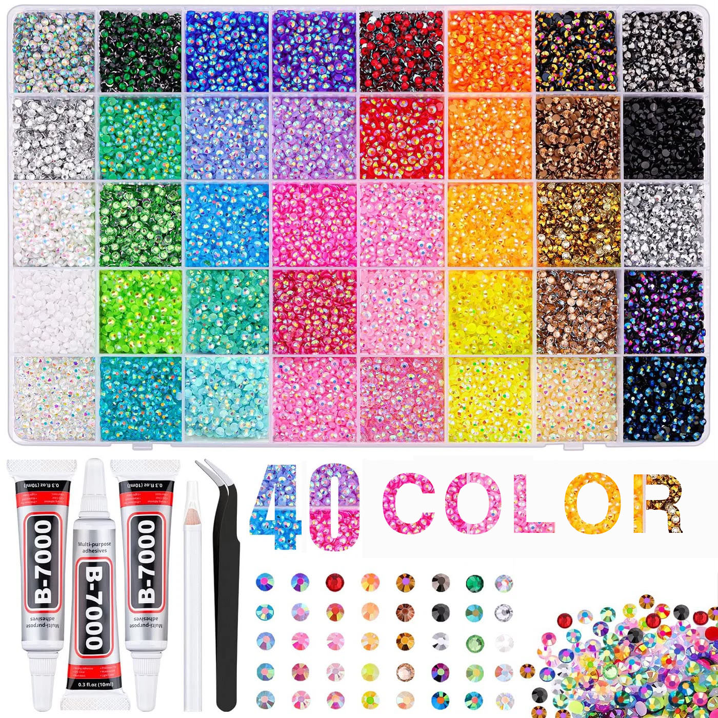 كرستال 40 لون Resin Rhinestones
